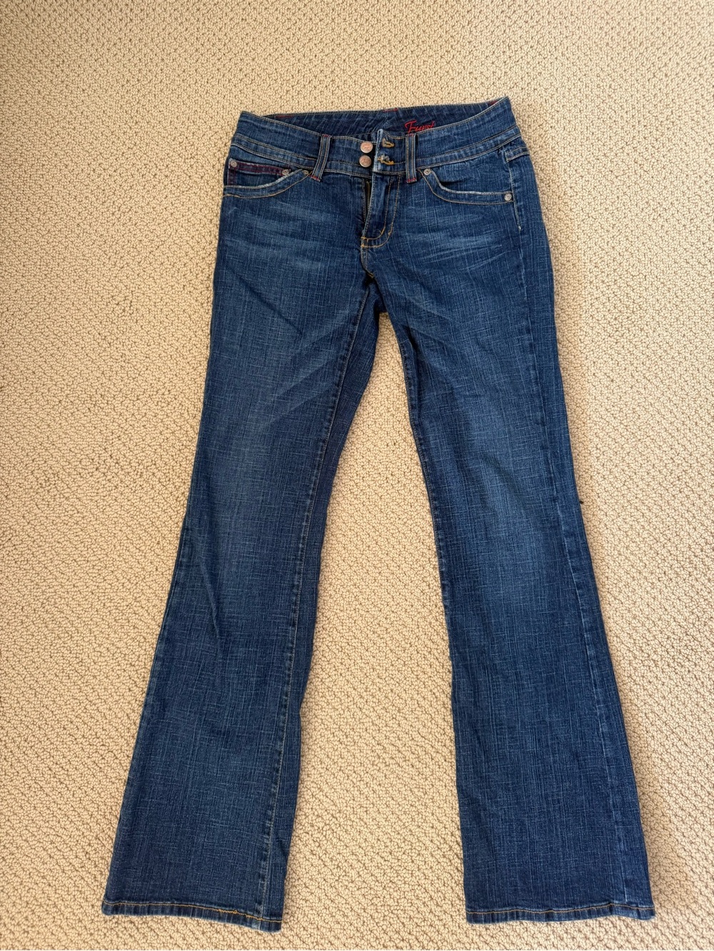 Thrifted Women’s Y2K Vintage Dark Blue Bootcut Jeans